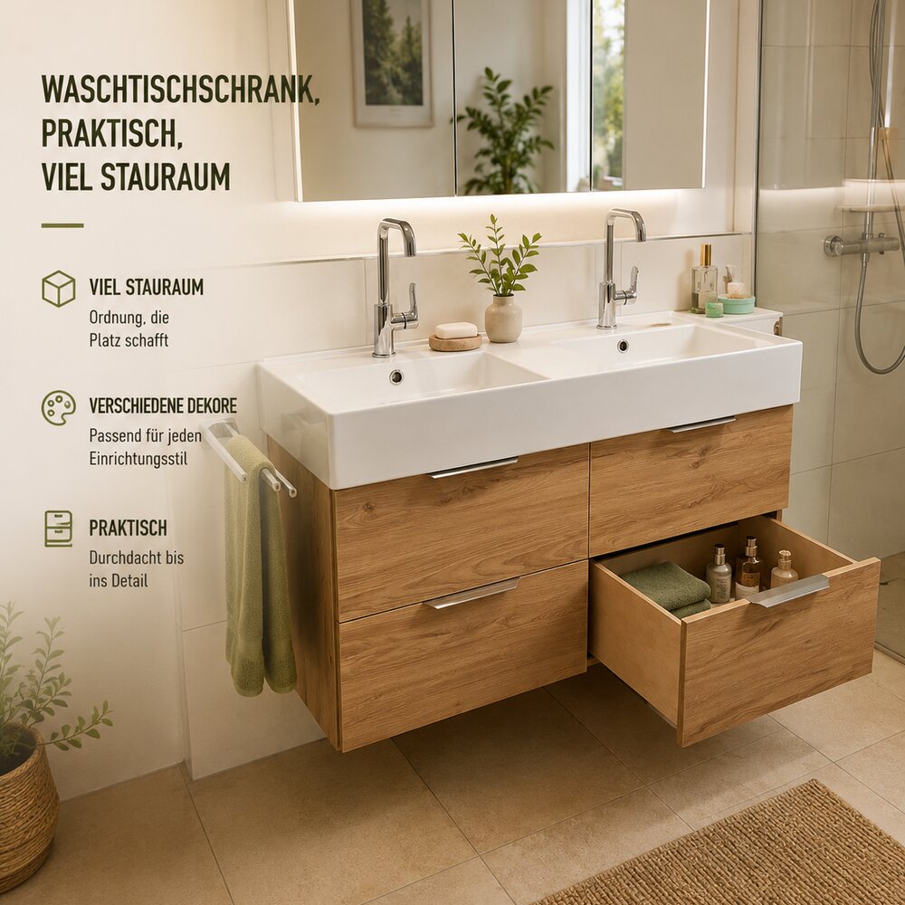 Waschtischschrank mit viel Stauraum