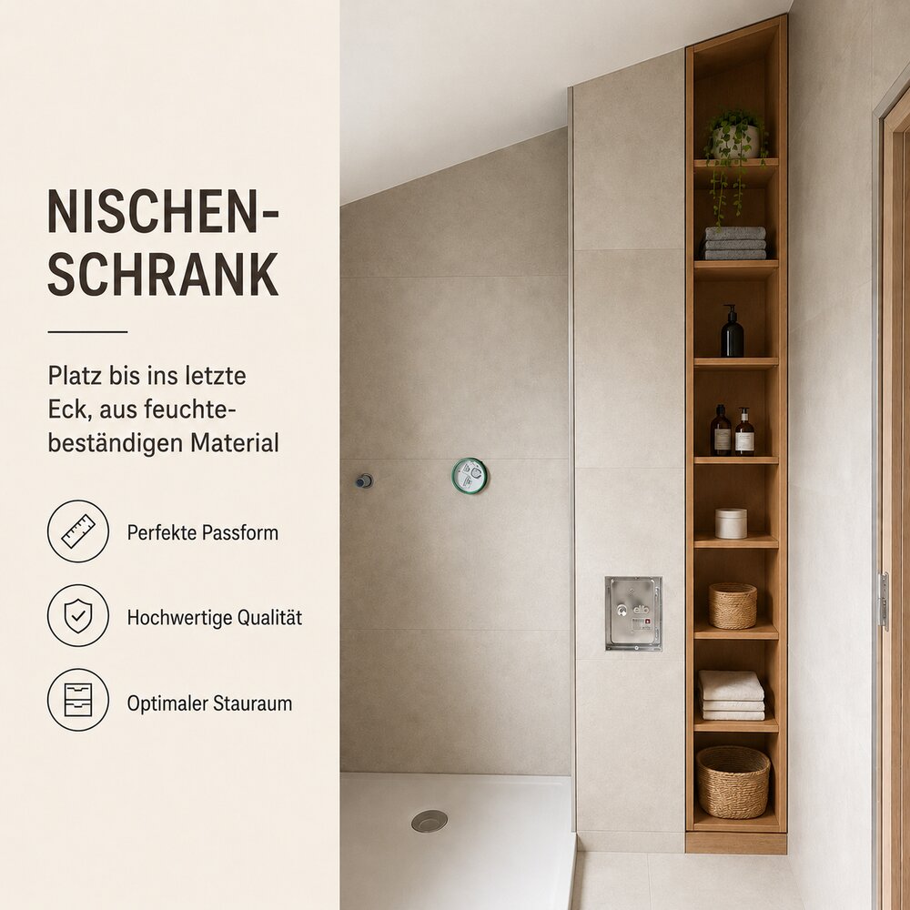 Nischenschrank fürs Bad, feuchtebeständig