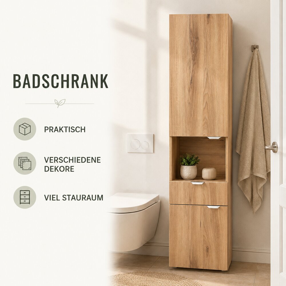 Badhochschrank neben WC