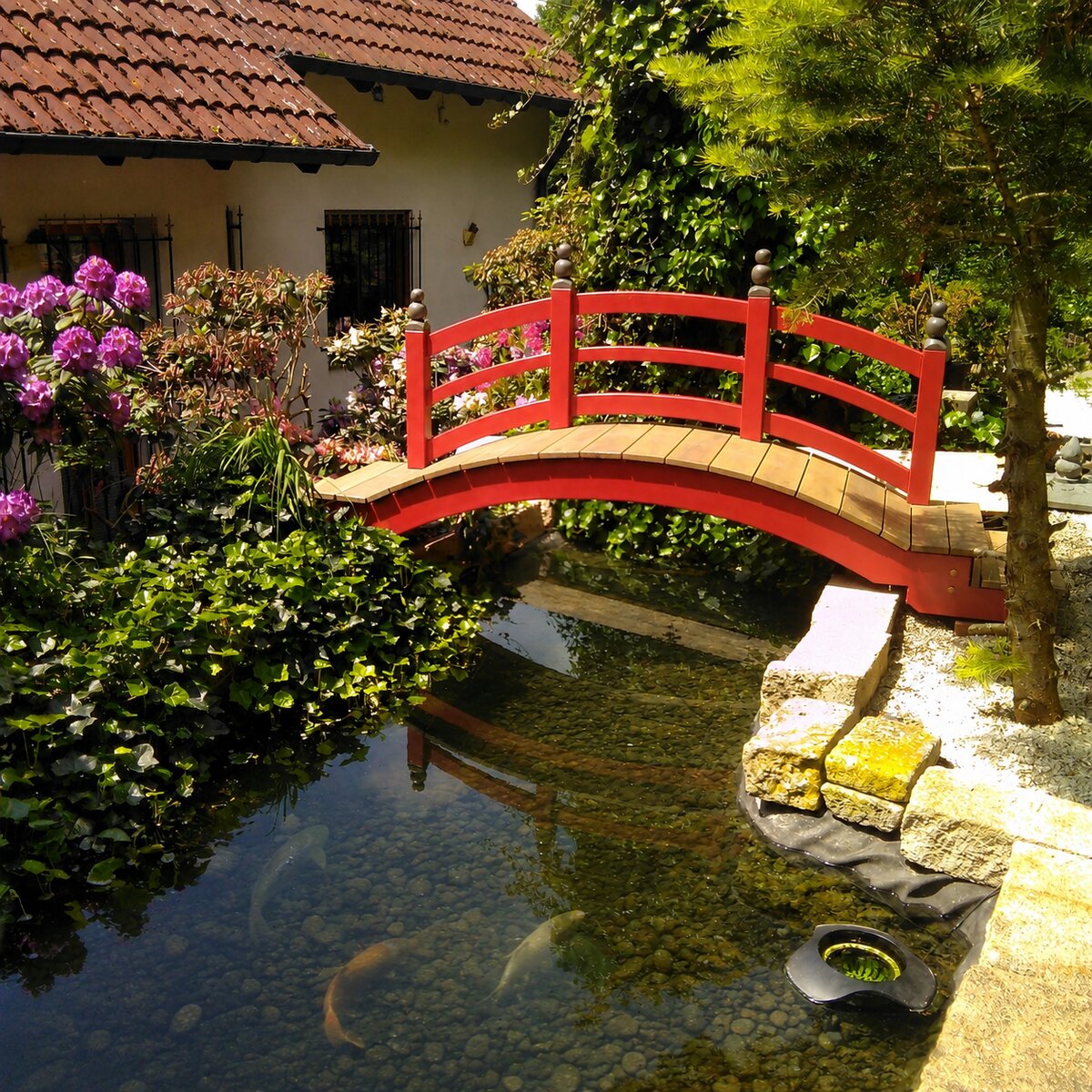 japanische brücke eichenholz garten