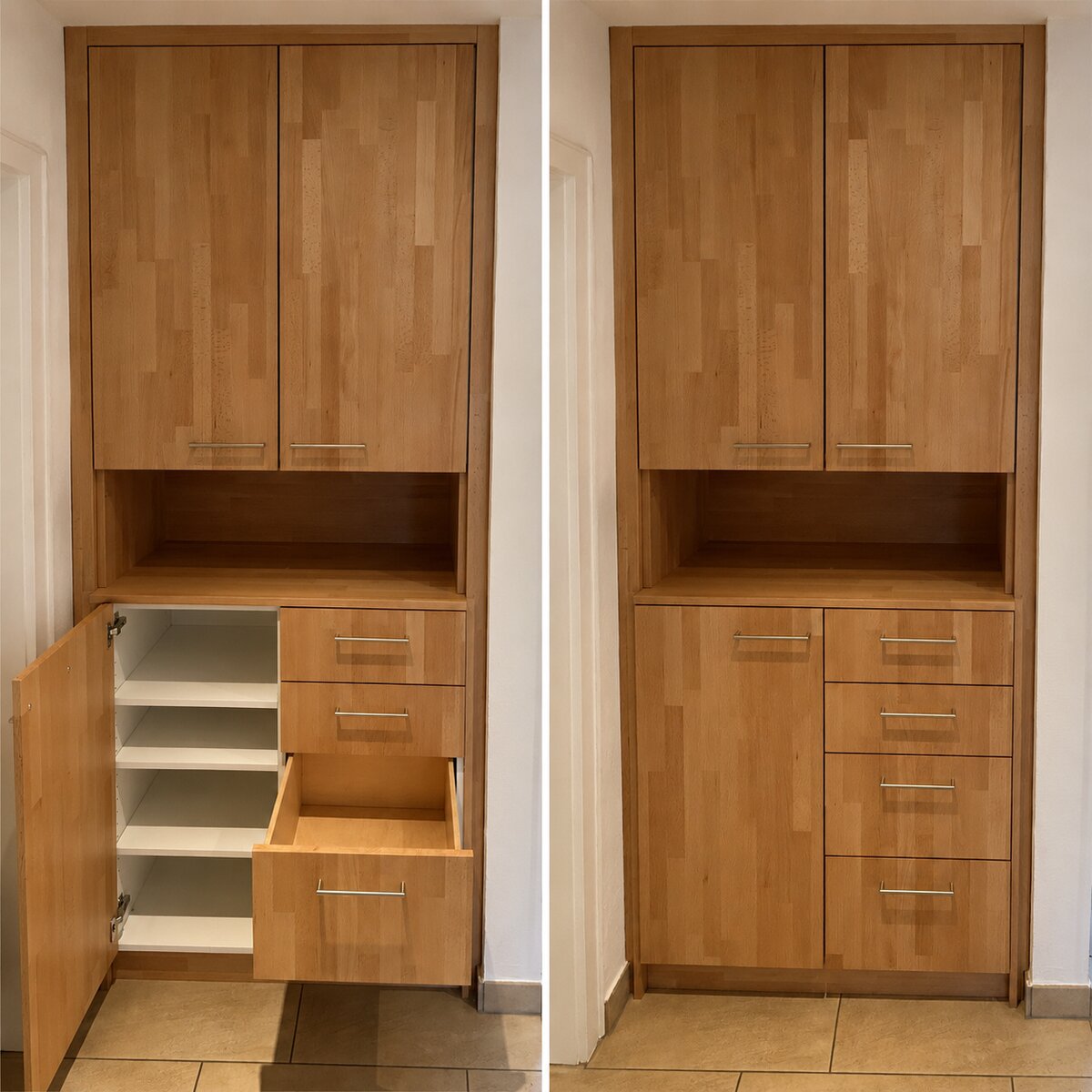 Einbauschrank Buche Massivholz