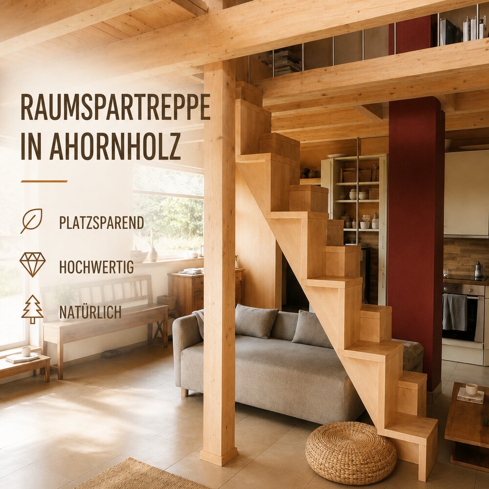 Raumspartreppe aus Ahornholz