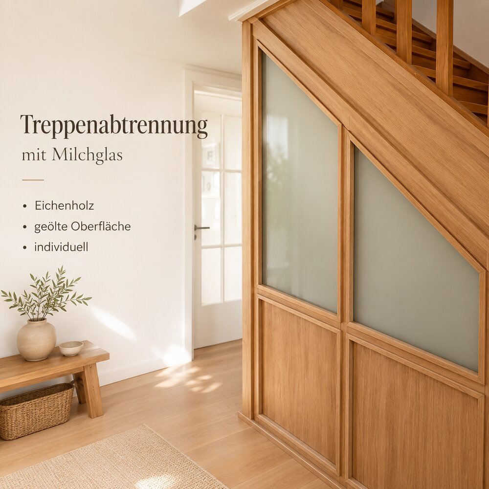 Treppenabtrennung mit Milchglas
