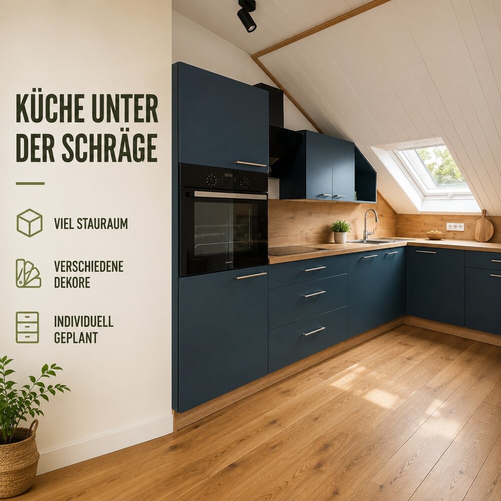 Küche unter der Dachschräge