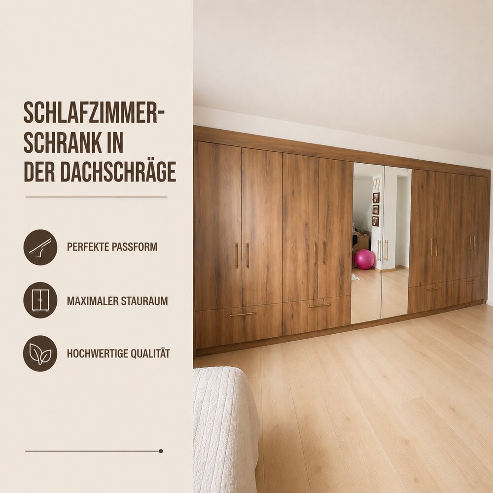Einbauschrank mit Spiegeltüren unter der Dachschräge