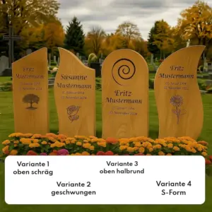 Grabbohle (statt einem Grabkreuz)