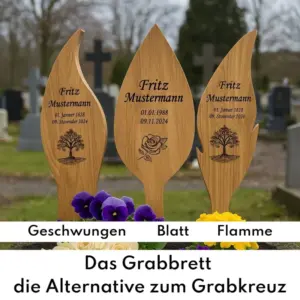 Grabbrett (statt einem Grabkreuz)