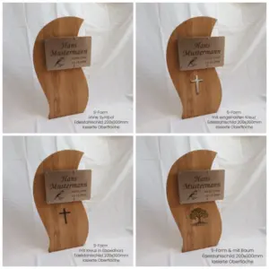 Grabstein aus Holz S-Form