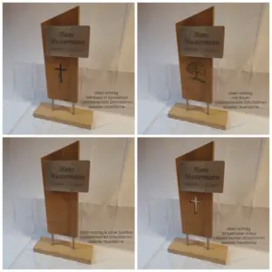 Grabstein aus Holz schräg