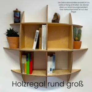 Holzregal Rund Groß in Schichtholz Birke